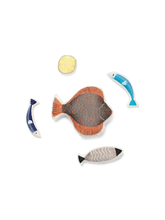 Embroidered Leksak Fisk Set om 5
