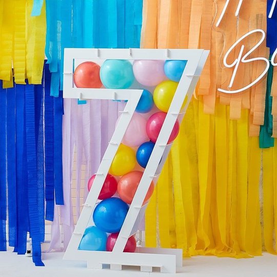 Ballongbox Siffra Vit - Siffra 7