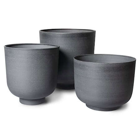 Metallkruka Träkol Set 3 delar