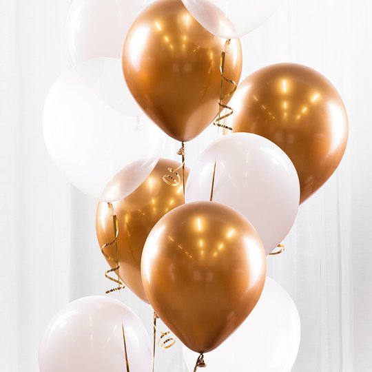 Ballongbukett Guld/Krom