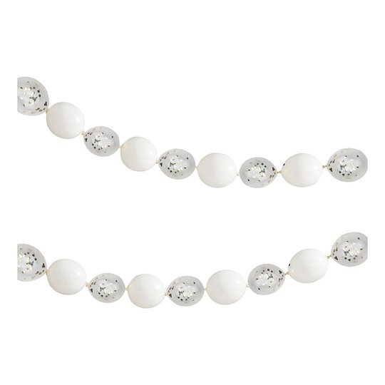 Ballonggirlang Vit/Transparent med Konfettifyllning
