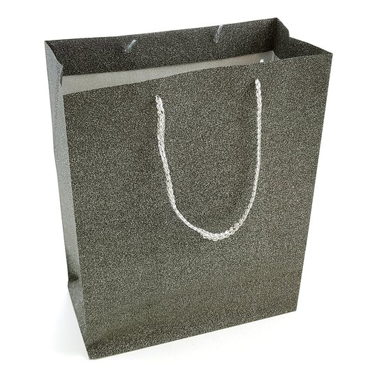 Presentpåse Svart Glitter - Small