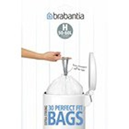 Avfallspåsar H, 40/50/60Ltr [10 påsar/rulle] 'Tear Off' Display White