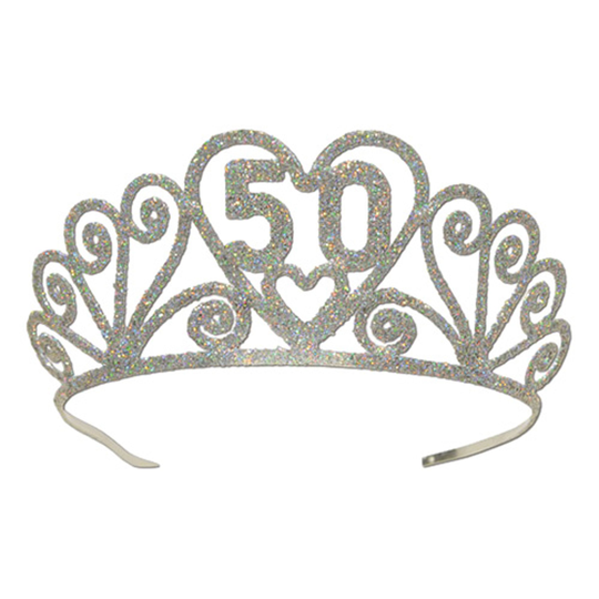 Glittertiara med Siffror - 50