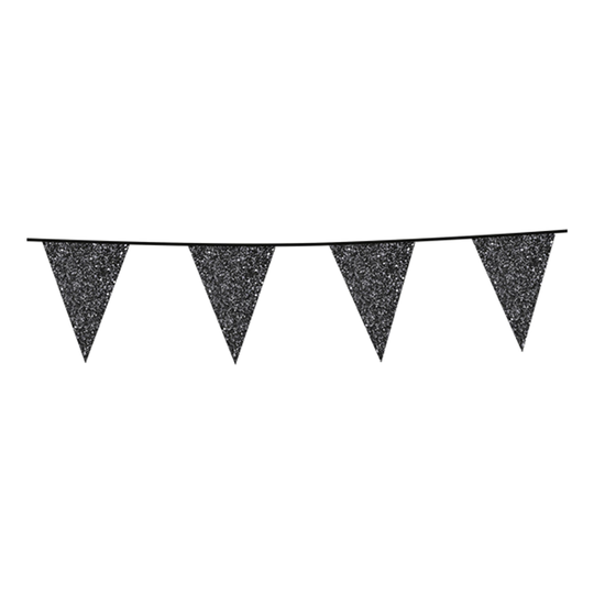 Flaggirlang Glitter Svart
