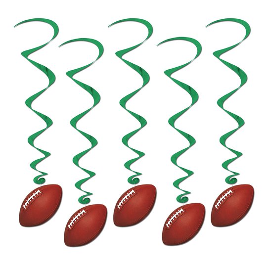 Swirls Amerikansk Fotboll Hängande Dekoration - 5-pack