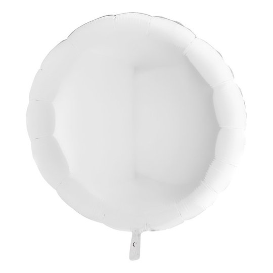 Folieballong Stor Rund Vit - 91 cm