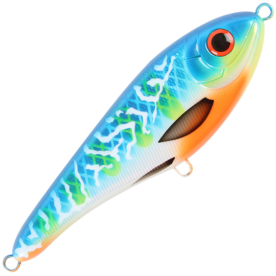 Strike Pro Buster Jerk Shallow Runner 15 cm jerkki Blue Fire