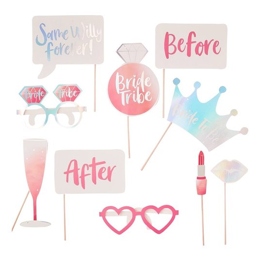 Foto Props Möhippa Bride Tribe - 10-pack