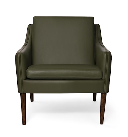 Mr. Olsen Lounge Chair Pickle Green Läder Valnöt