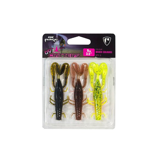 Fox Rage Critter UV 9 cm UV jiggsats 3st/pkt