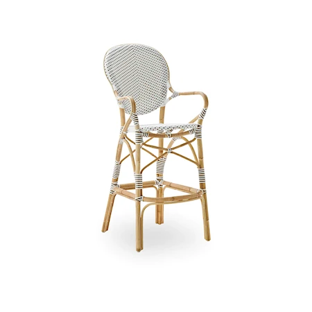 Isabell Barstol m Armstöd Vit/Cappuchino