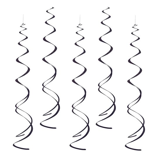 Swirls Svarta Hängande Dekoration - 8-pack