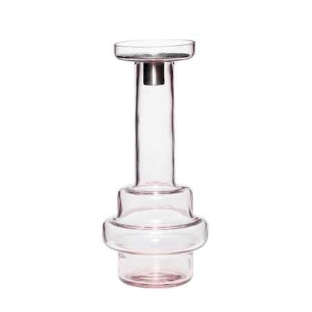 Ljusstake Glas ø11xh24 cm - Rosa