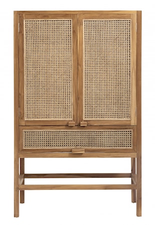 Cabinet, Teak, Open Mesh Weaving