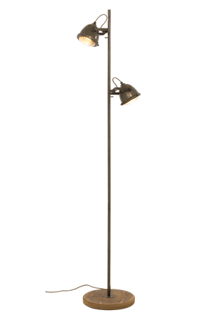 Alaska Golvlampa 2:A Järngrå/Trä IP20