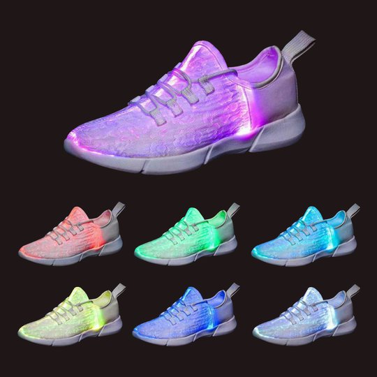 Fiberoptisk LED Skor - Vit 45
