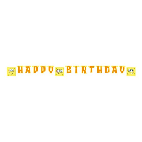 Girlang Happy Birthday Svampbob Fyrkant