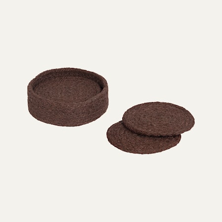Ella Glasunderlägg Jute ø10,5cm Brun