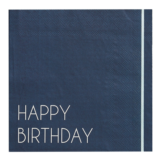 Servetter Happy Birthday Navy - 16-pack