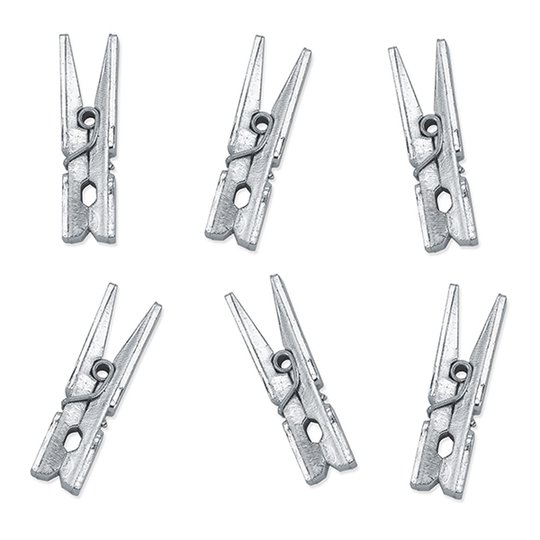 Klädnypor Små Silver Metallic - 10-pack