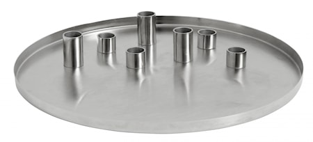 Fat Med Ljusstake För 7 Ljus Silver