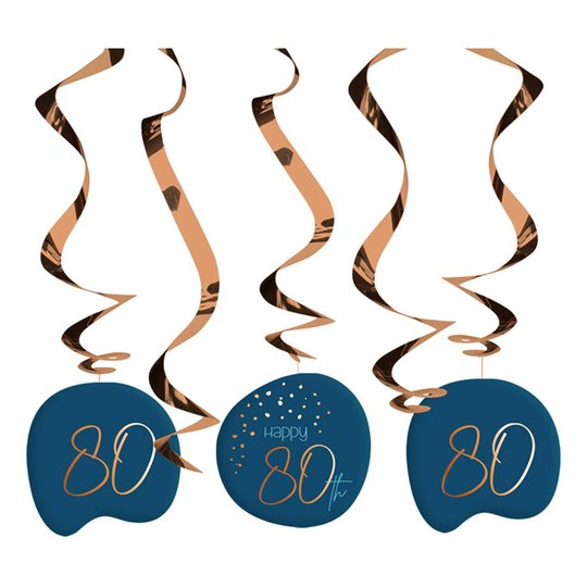 Swirls Happy 80th True Blue - 5-pack
