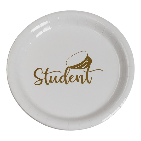 Papperstallrikar Student Guld - 8-pack