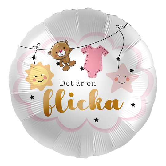 Folieballong Det Är En Flicka
