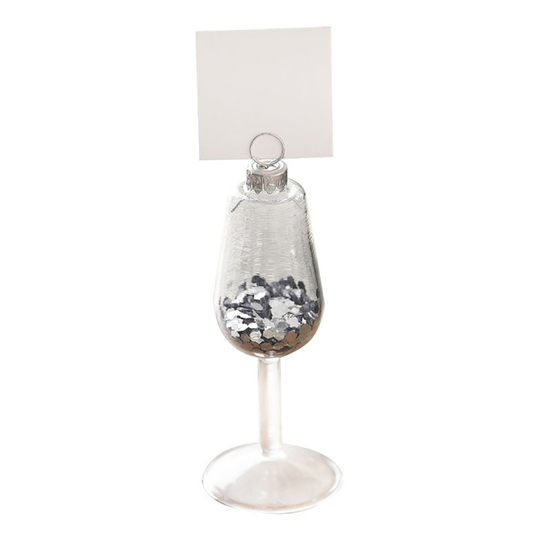 Placeringskorthållare Glas med Glitter - 4-pack