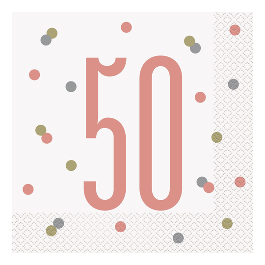 Servetter Siffra Vita med Prickar - Siffra 50