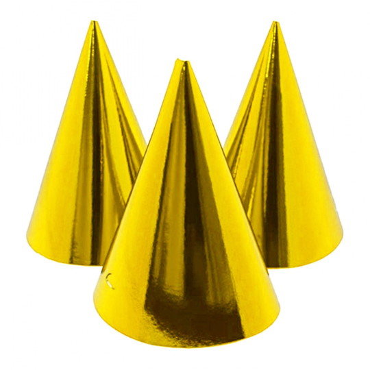 Partyhattar Guld Metallic - 6-pack