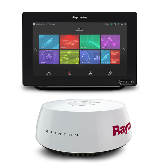 Raymarine AXIOM 9 kartplotter + Quantum 18" Q24C Wi-Fi radar + strömkabel