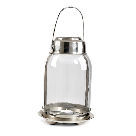 Hurricane Memory Ljuslykta Nickel/Glas Silver 25 cm