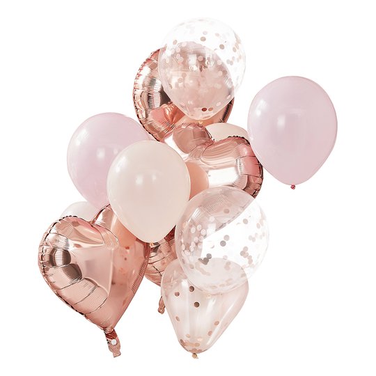 Ballongkit Roséguld/Rosa - 12-pack