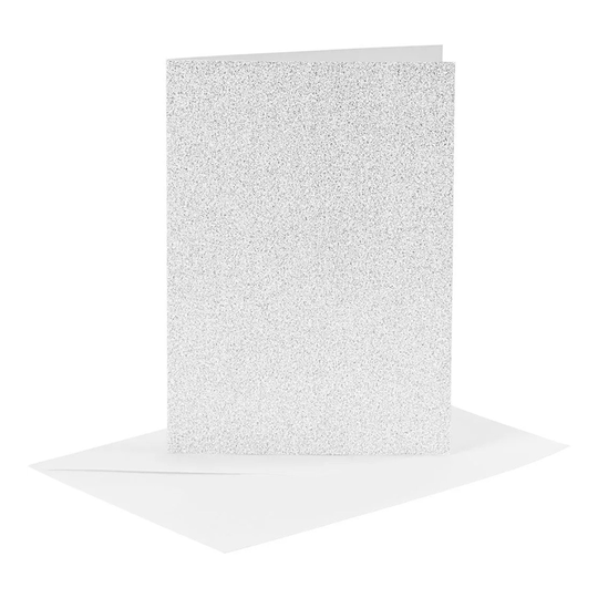 Gratulationskort Silver Glitter