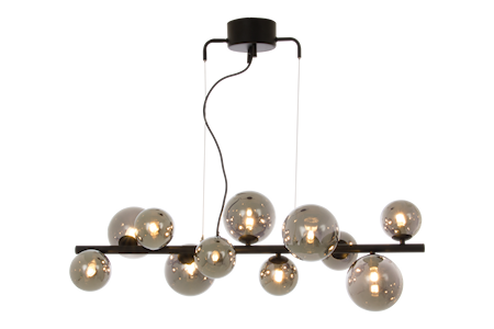 Molekyl Taklampa L85 Svart/Rök IP20