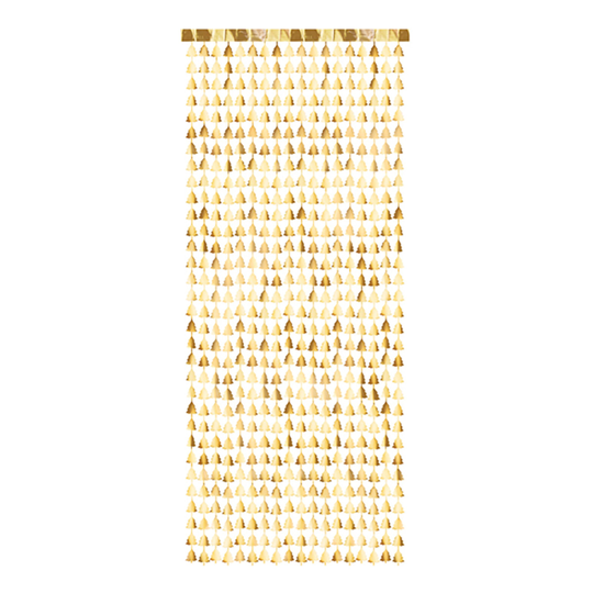 Backdrop Julgranar Guld - 100 x 245 cm