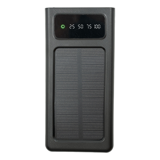 Powerbank med Solcellsladdare - 10.000 mAh Svart