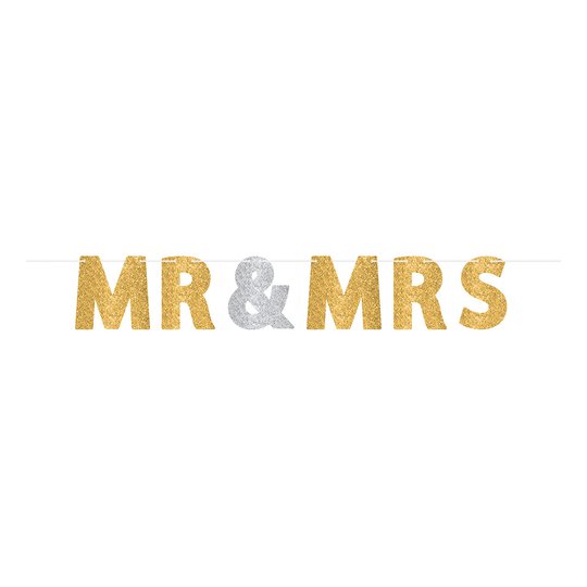 Girlang Mr & Mrs Guld/Silver Glitter