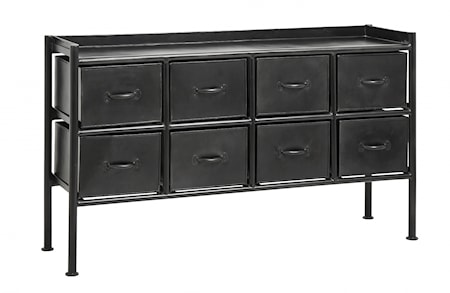 Portland Byrå med 8 lådor 66x31x116 cm Svart