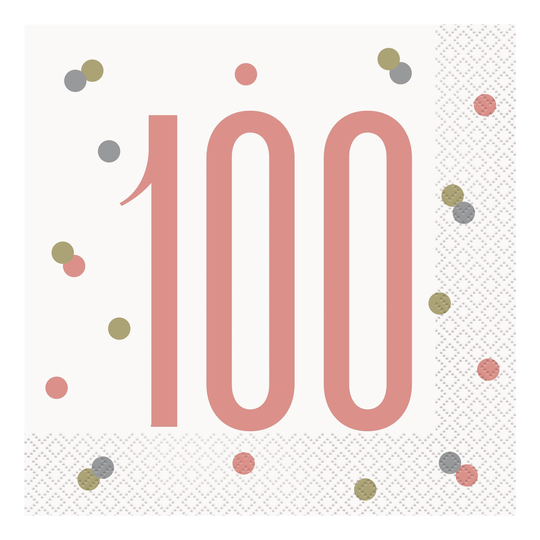 Servetter Siffra Vita med Prickar - Siffra 100
