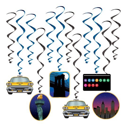Swirls New York City Hängande Dekoration - 12-pack