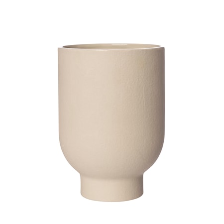 Kruka på fot 21 cm Naturvit