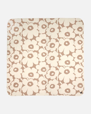 Unikko Överkast 260 x 260 cm Linne/Benvit