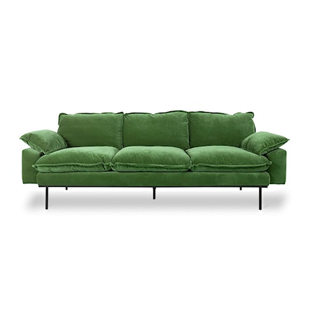 Retro soffa 3-sitsig Grön