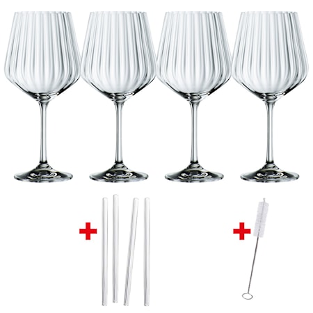 Feel Good G&T glas 64 cl 4-pack + Sugrör