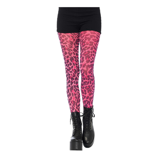 Rosa Leopard Strumpbyxor Deluxe - One size