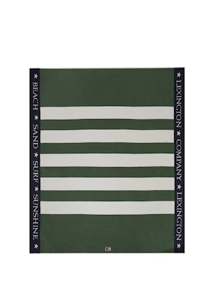 Striped Cotton Terry Family Badlakan Grön