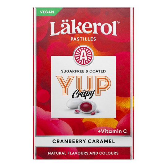 Läkerol Yup Crispy Cranberry - 40 gram